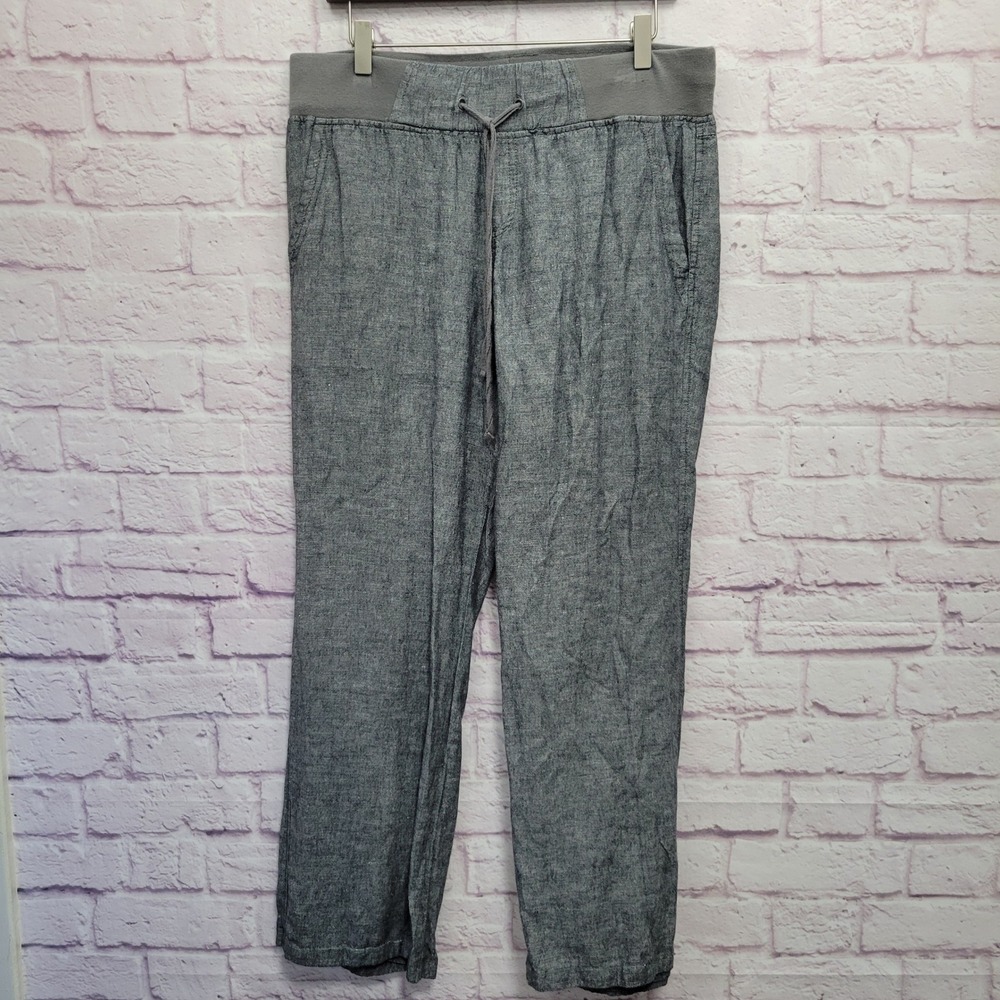 NY & Co Soho Street Wide Leg Linen Blend Pants Sz M Coastal Lagenlook Minimalist